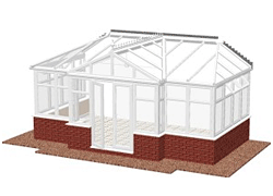 T-Shaped Combination Conservatory Incorporating Gable End